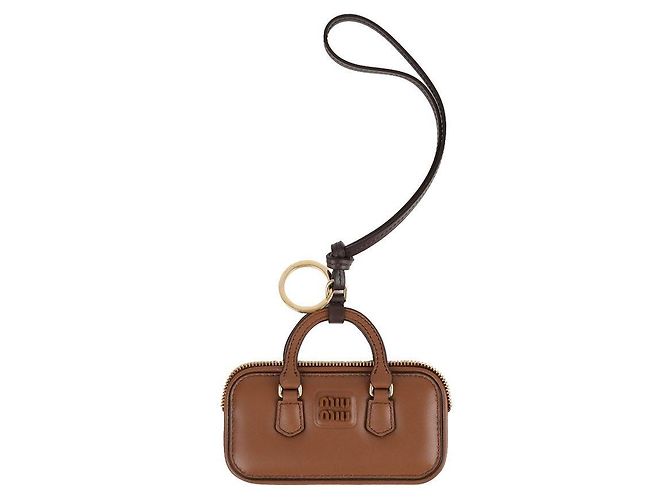 Miu Miu Leder-Schlüsselanhänger Braun - Ansicht 3
