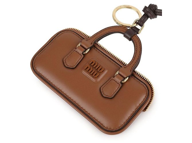 Miu Miu Leder-Schlüsselanhänger Braun - Ansicht 5