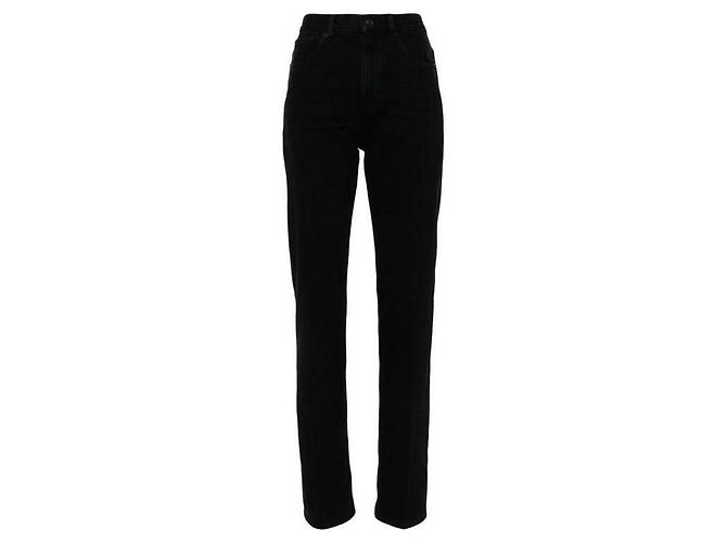 Saint Laurent Jeans de denim negro carbono rectos - vista 4