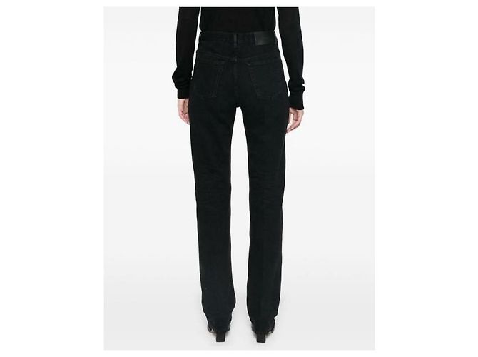Saint Laurent Jeans de denim negro carbono rectos - vista 6