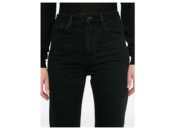 Saint Laurent Jeans de denim negro carbono rectos - vista 7
