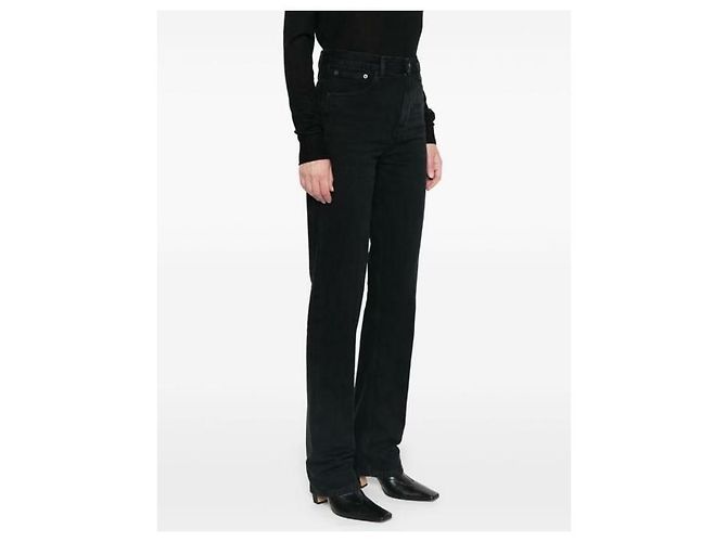 Saint Laurent Jeans de denim negro carbono rectos - vista 8