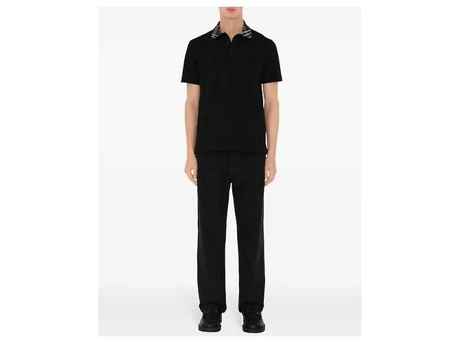 Burberry Camisa Polo de Algodão de Manga Curta Preto - vista 5