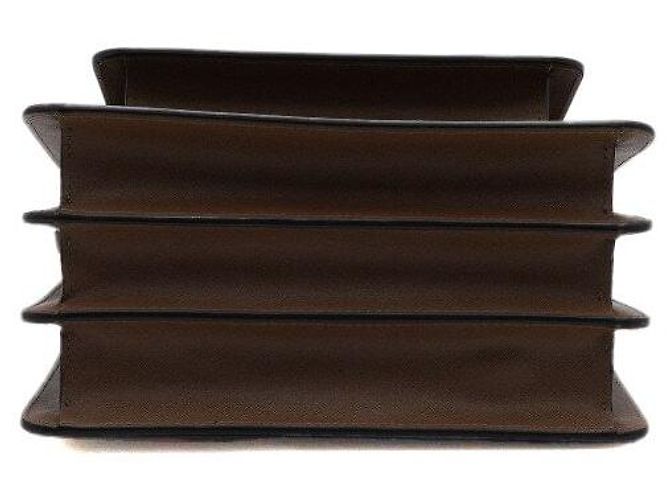 Marni Borsa a spalla in pelle Saffiano marrone TRUNK - vista 9