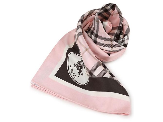 Burberry Foulard in seta con stampa Checked Knight - vista 3