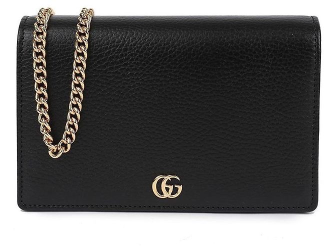 Gucci Mini borsa in pelle con catena Nero - vista 3