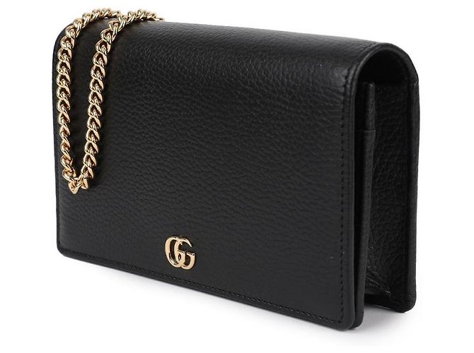 Gucci Mini borsa in pelle con catena Nero - vista 4