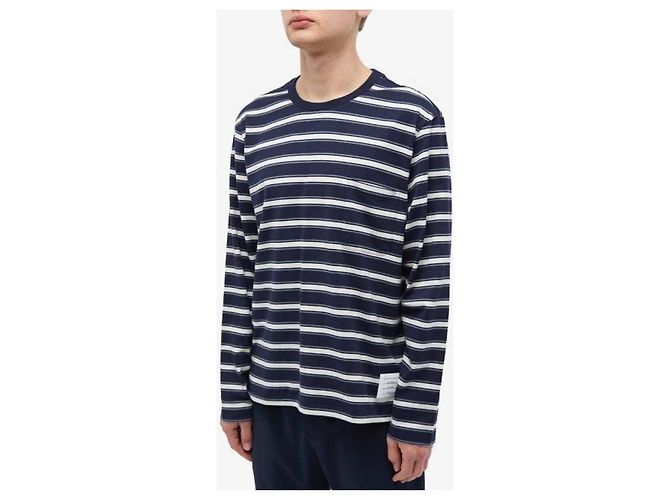 Thom Browne T-shirt a maniche lunghe oversize a righe - vista 4