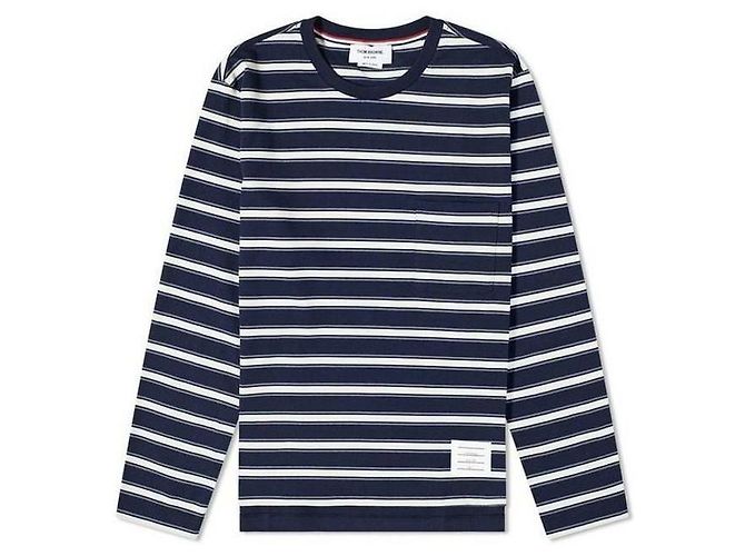 Thom Browne T-shirt a maniche lunghe oversize a righe - vista 5