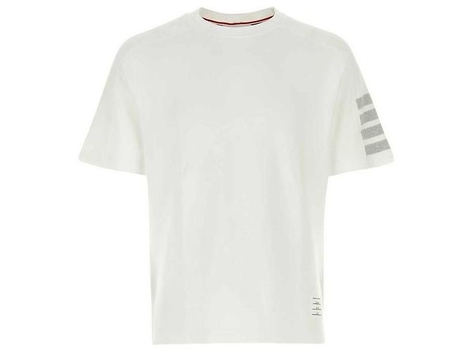 Thom Browne Kurzarm-T-Shirt aus Baumwolle Weiß - Ansicht 4
