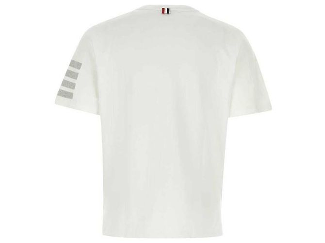 Thom Browne Kurzarm-T-Shirt aus Baumwolle Weiß - Ansicht 5