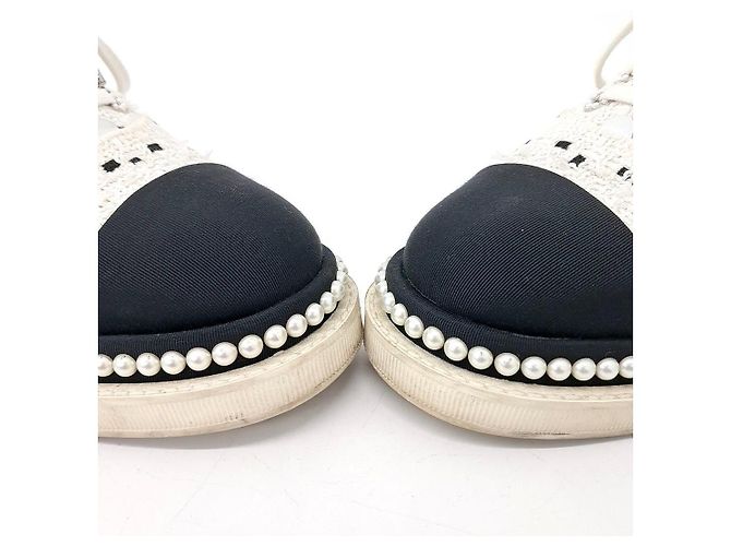 Sneakers in Tweed Chanel Bianco - vista 2