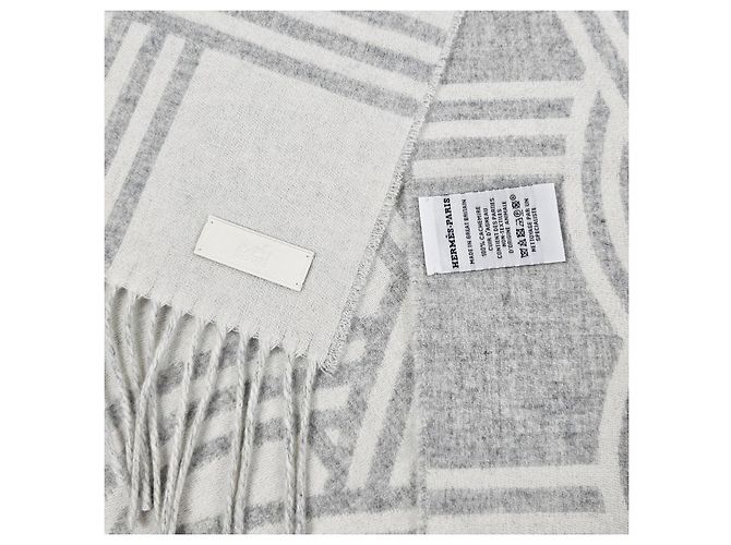 Hermès Cachecol em cashmere Petite Casaque Noeuds Marins Marrom - vista 12