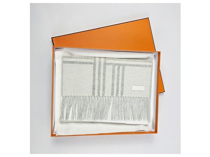 Hermès Cachecol em cashmere Petite Casaque Noeuds Marins Marrom - vista 14