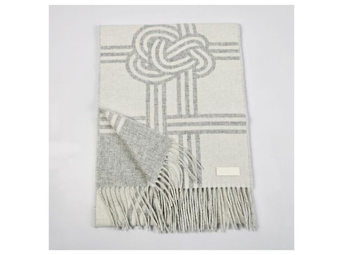 Hermès Cachecol em cashmere Petite Casaque Noeuds Marins Marrom - vista 8
