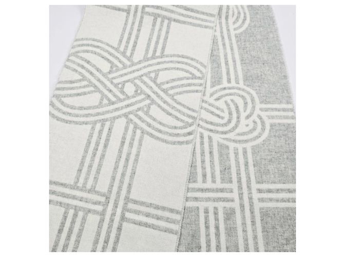 Hermès Cachecol em cashmere Petite Casaque Noeuds Marins Marrom - vista 9