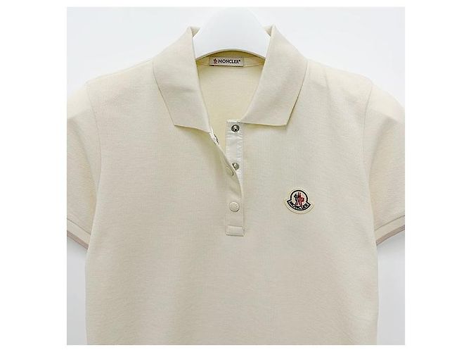 Moncler Polo de algodón piqué con logo para mujer blanco - vista 7