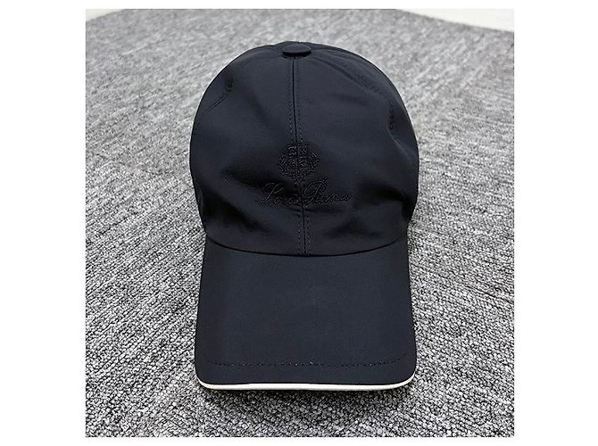 Loro Piana Cappellino da baseball in microfibra con logo ricamato in blu navy tonale e avorio - vista 13