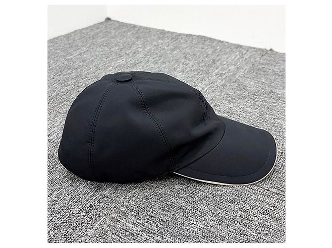 Loro Piana Cappellino da baseball in microfibra con logo ricamato in blu navy tonale e avorio - vista 14