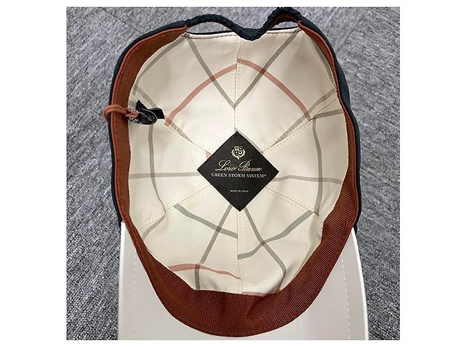 Loro Piana Cappellino da baseball in microfibra con logo ricamato in blu navy tonale e avorio - vista 18