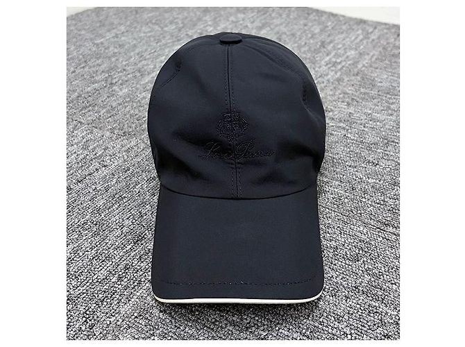 Loro Piana Cappellino da baseball in microfibra con logo ricamato in blu navy tonale e avorio - vista 2