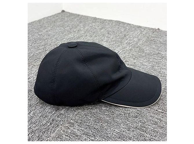 Loro Piana Cappellino da baseball in microfibra con logo ricamato in blu navy tonale e avorio - vista 3