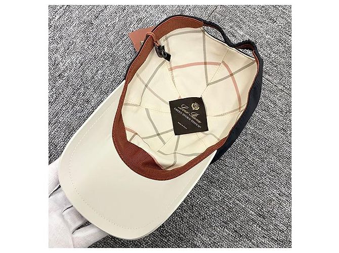 Loro Piana Cappellino da baseball in microfibra con logo ricamato in blu navy tonale e avorio - vista 6