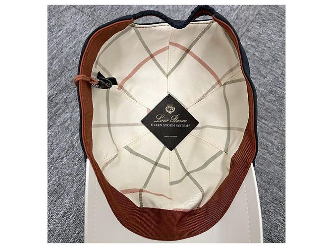 Loro Piana Cappellino da baseball in microfibra con logo ricamato in blu navy tonale e avorio - vista 7
