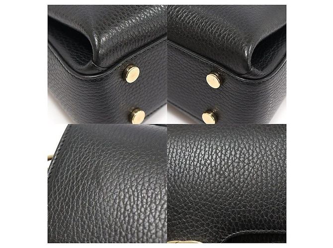 Gucci Black Leather Interlocking Top Handle Small Chain - view 6