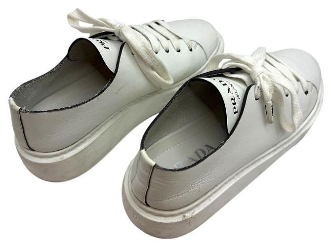 Prada Sneakers basse in pelle bianca per donne Bianco - vista 5