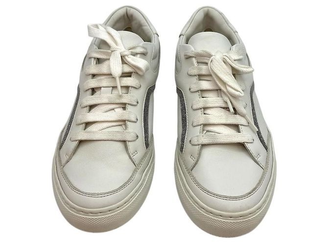 Brunello Cucinelli Sneakers basse con lacci Bianco - vista 3