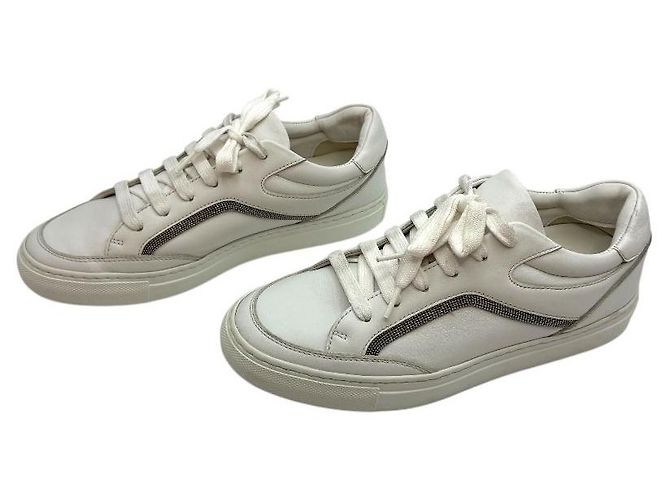 Brunello Cucinelli Sneakers basse con lacci Bianco - vista 4