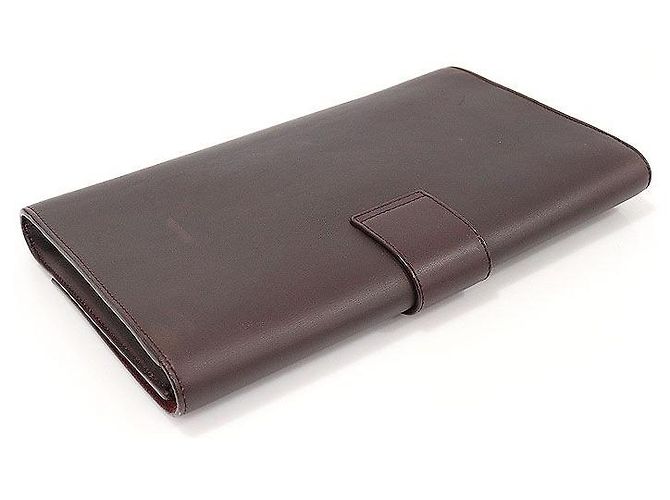 Saint Laurent Clutch Cabas Y-Line in Pelle Marrone - vista 5