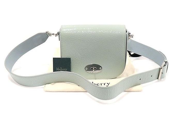 Mulberry Borsa a spalla Darley Small in pelle verniciata blu nuvola - vista 2