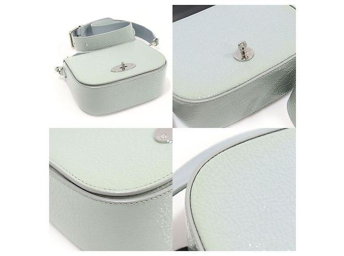 Mulberry Borsa a spalla Darley Small in pelle verniciata blu nuvola - vista 6