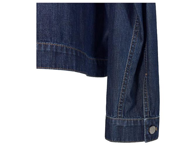 Prada Giacca cropped in denim leggero con zip per uomo, blu navy, XL - vista 8