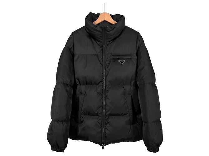 Prada Männer Mid-Länge Re-nylon Wendepufferjacke Schwarz - Ansicht 5