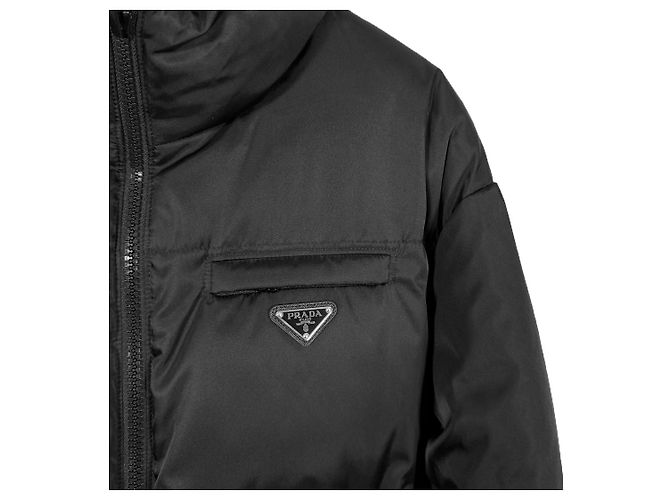 Prada Männer Mid-Länge Re-nylon Wendepufferjacke Schwarz - Ansicht 7