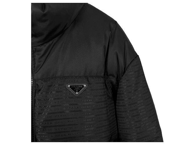 Prada Männer Mid-Länge Re-nylon Wendepufferjacke Schwarz - Ansicht 8