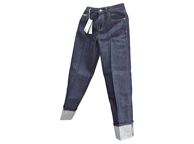 Gucci Selvedge-Jeans mit gesticktem Logo Blau - Ansicht 2