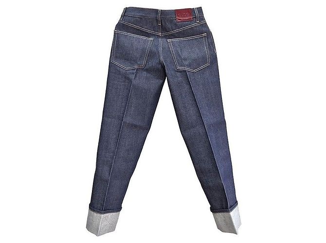 Gucci Selvedge-Jeans mit gesticktem Logo Blau - Ansicht 3