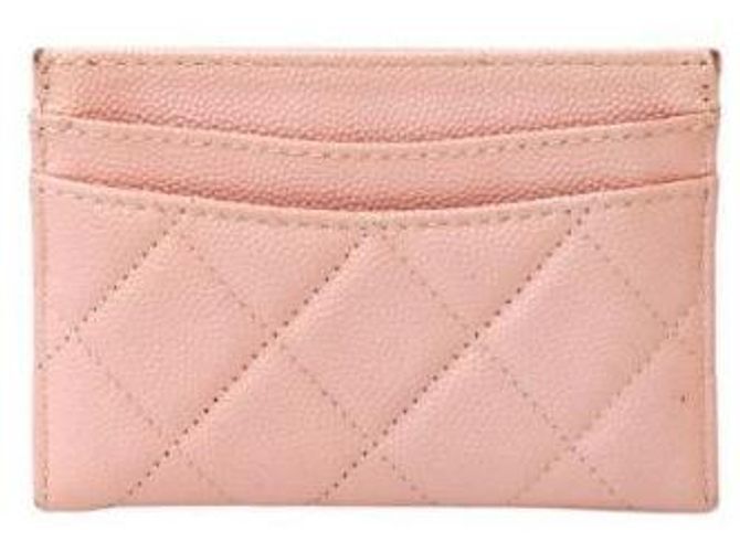Chanel Billetera Porta Tarjetas de Piel Caviar Rosa - vista 3