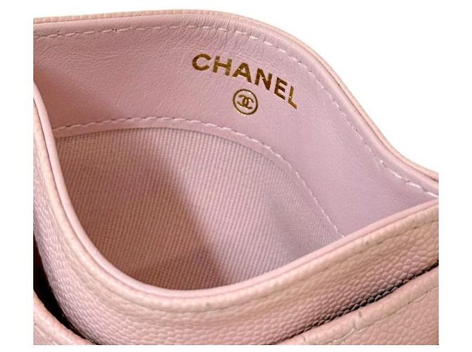 Chanel Billetera Porta Tarjetas de Piel Caviar Rosa - vista 5