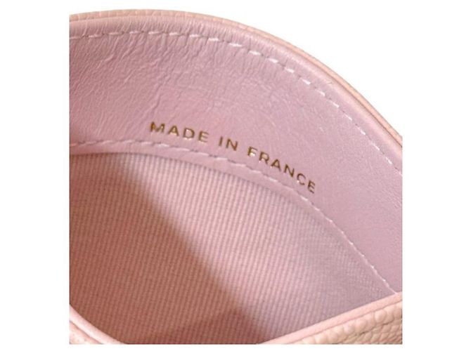 Chanel Billetera Porta Tarjetas de Piel Caviar Rosa - vista 6