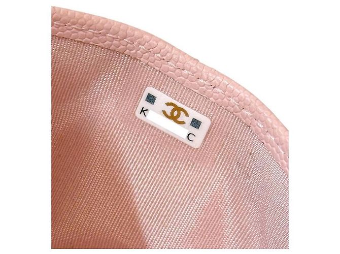 Chanel Billetera Porta Tarjetas de Piel Caviar Rosa - vista 7