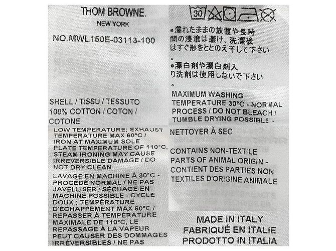 Thom Browne Camicia Classica in Popeline Bianca con Strisce Grosgrain Bianco - vista 8