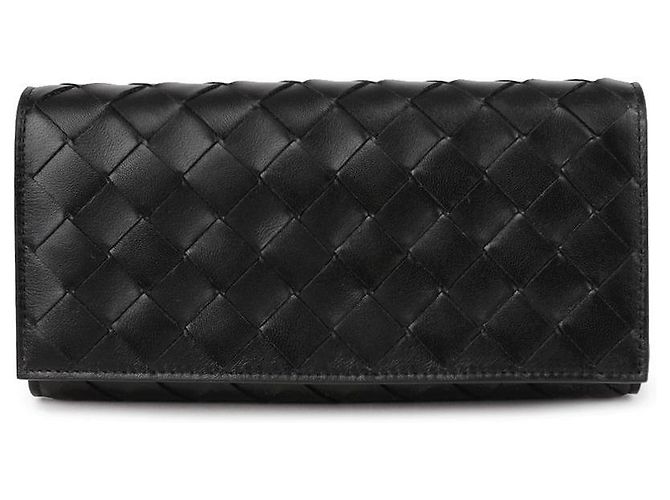 Bottega Veneta Gran billetera con solapa Intrecciato Negro - vista 3