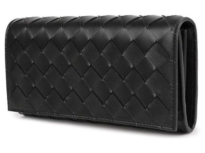 Bottega Veneta Gran billetera con solapa Intrecciato Negro - vista 4