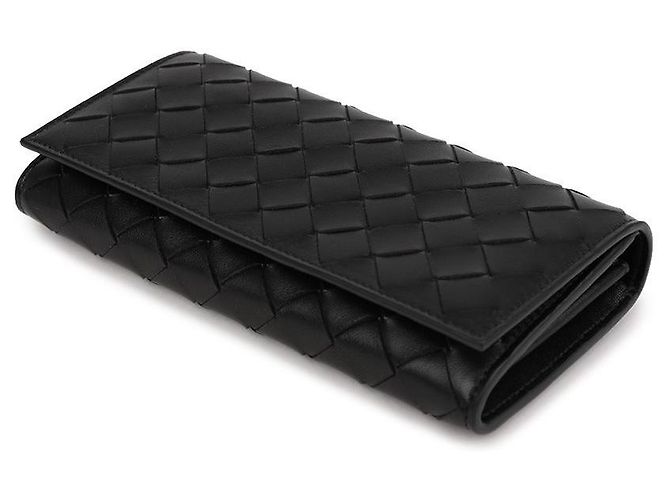 Bottega Veneta Gran billetera con solapa Intrecciato Negro - vista 6