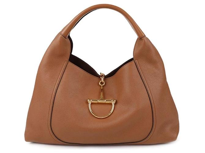Gucci Borsa a Spalla Maxi Soft Bit Marrone - vista 3